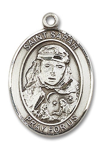 Extel Large Oval Sterling Silver St. Sarah Medal, Made in USA