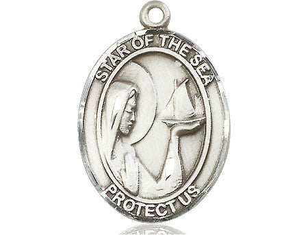 Extel Large Oval Pewter Our Lady Star of the Sea Medal