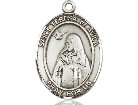 Extel Large Oval Pewter St. Teresa of Avila Medal, Made in USA