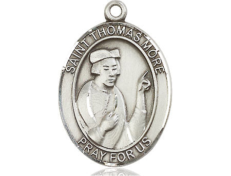 Extel Large Oval Pewter St. Thomas More Medal, Made in USA