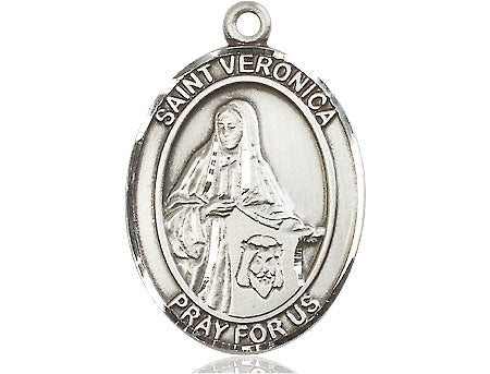 Extel Large Oval Pewter St. Veronica Medal, Made in USA