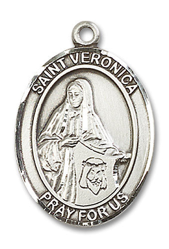 Extel Large Oval Sterling Silver St. Veronica Medal, Made in USA