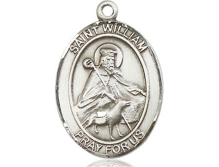 Extel Large Oval Pewter St. William of Rochester Medal, Made in USA