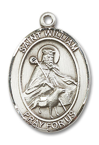 Extel Large Oval Sterling Silver St. William of Rochester Medal, Made in USA