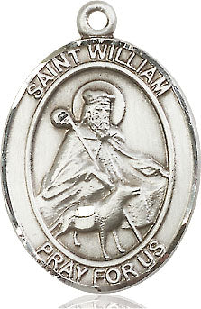 Extel Large Oval Sterling Silver St. William of Rochester Medal, Made in USA