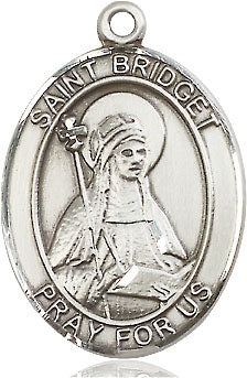 Extel Large Oval Pewter St. Bridget of Sweden Medal, Made in USA