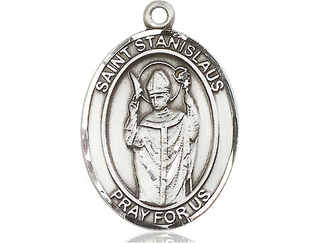 Extel Large Oval Pewter St. Stanislaus Medal, Made in USA