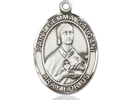 Extel Large Oval Pewter St. Gemma Galgani Medal, Made in USA