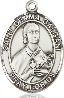 Extel Large Oval Pewter St. Gemma Galgani Medal, Made in USA