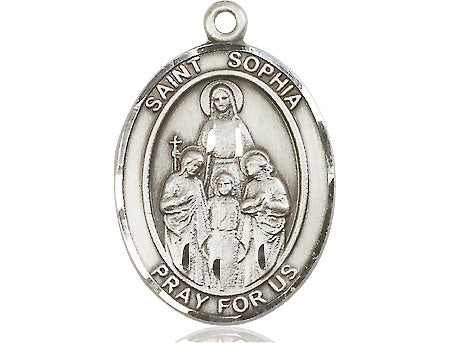 Extel Large Oval Pewter St. Sophia Medal, Made in USA