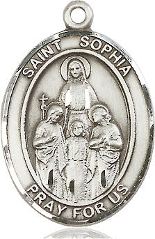 Extel Large Oval Pewter St. Sophia Medal, Made in USA