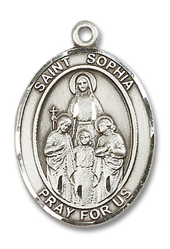 Extel Large Oval Sterling Silver St. Sophia Medal, Made in USA