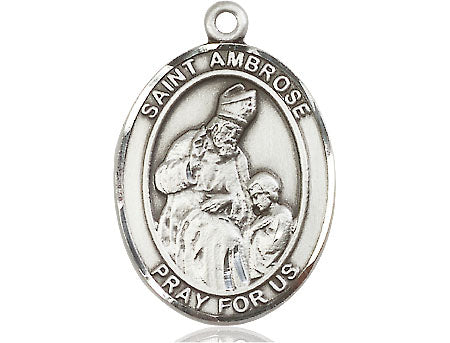 Extel Large Oval Pewter St. Ambrose Medal, Made in USA