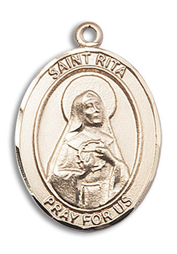 Extel Large 14kt Gold Filled St. Rita Baseball Medal Pendant Necklace Charm for Baseball Player