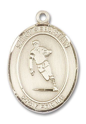 Extel Large 14kt Gold Filled St. Sebastian Rugby Medal Pendant Necklace Charm for Rugby Player