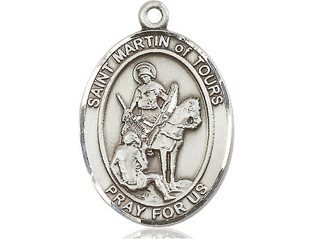 Extel Large Oval Pewter St. Martin of Tours Medal, Made in USA