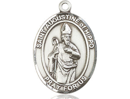 Extel Large Oval Pewter St. Augustine of Hippo Medal, Made in USA