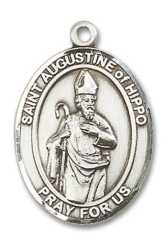 Extel Large Oval Sterling Silver St. Augustine of Hippo Medal, Made in USA