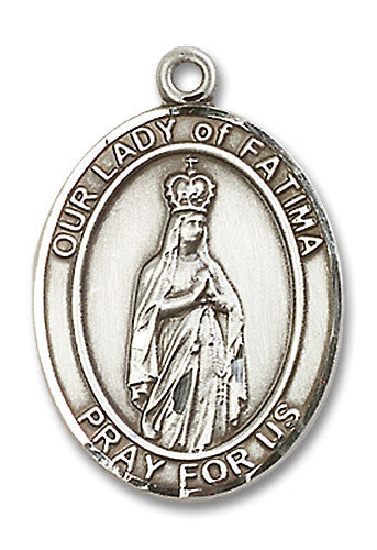 Extel Large Oval Sterling Silver Our Lady of Fatima Medal