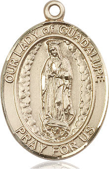 Extel Large Oval 14kt Gold Filled Our Lady of Guadalupe Pendant with 24" chain