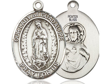 Extel Large Oval Pewter Our Lady of Guadalupe Medal