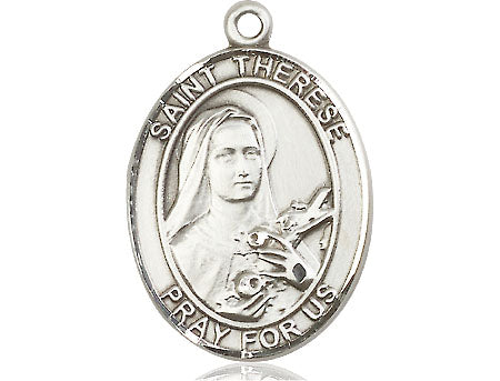 Extel Large Oval Pewter St. Therese of Lisieux Medal, Made in USA