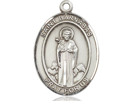 Extel Large Oval Pewter St. Barnabas Medal, Made in USA