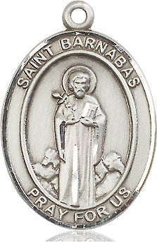 Extel Large Oval Pewter St. Barnabas Medal, Made in USA