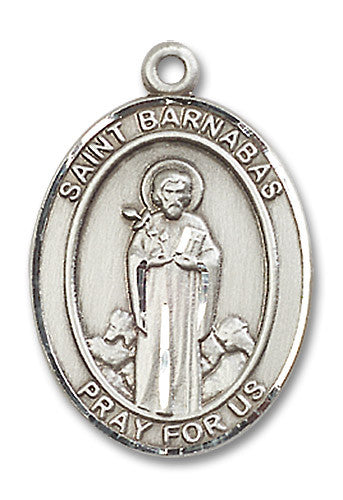 Extel Large Oval Sterling Silver St. Barnabas Medal, Made in USA