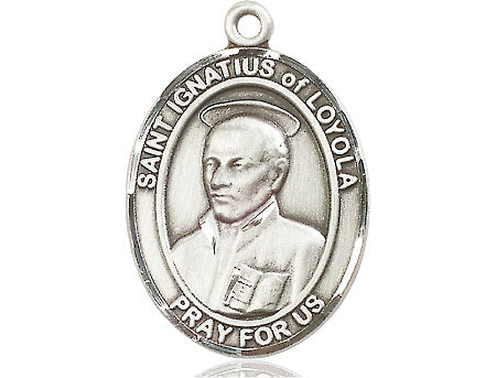 Extel Large Oval  Pewter St. Ignatius of Loyola Medal, Made in USA