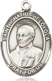 Extel Large Oval  Pewter St. Ignatius of Loyola Medal, Made in USA