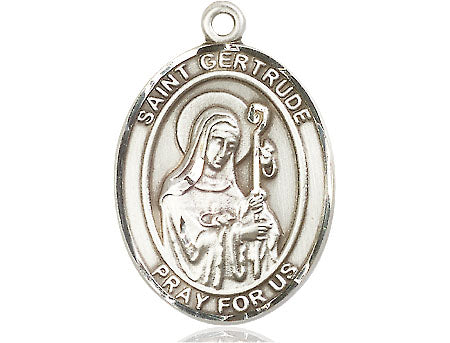 Extel Large Oval  Pewter St. Gertrude of Nivelles Medal, Made in USA