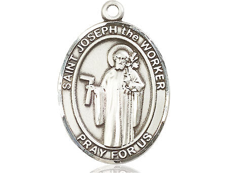 Extel Large Oval Pewter St. Joseph the Worker Medal, Made in USA