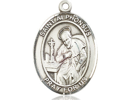 Extel Large Oval Pewter St. Alphonsus Medal, Made in USA