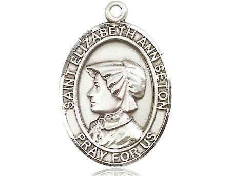 Extel Large Oval  Pewter St. Elizabeth Ann Seton Medal, Made in USA