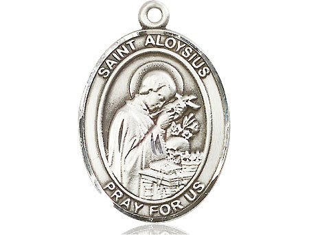 Extel Large Oval  Pewter St. Aloysius Gonzaga Medal, Made in USA