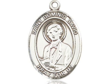 Extel Large Oval  Pewter St. Dominic Savio Medal, Made in USA