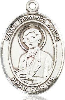 Extel Large Oval  Pewter St. Dominic Savio Medal, Made in USA