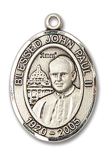 Extel Large Oval Sterling Silver St. John Paul II Medal, Made in USA