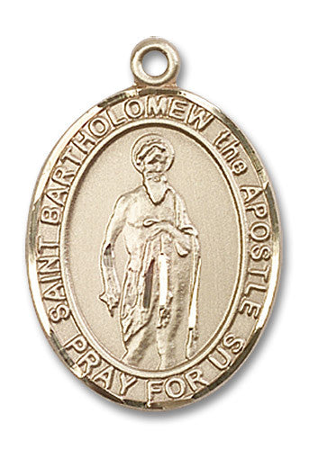 Extel Large Oval 14kt Gold Filled St. Bartholomew the Apostle Medal, Made in USA