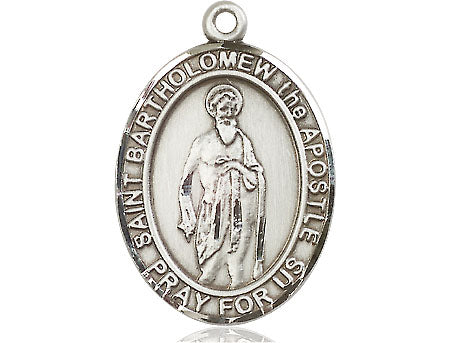 Extel Large Oval Pewter St. Bartholomew the Apostle Medal, Made in USA