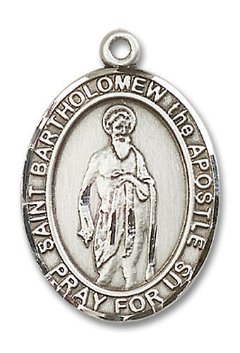 Extel Large Oval Sterling Silver St. Bartholomew the Apostle Medal, Made in USA