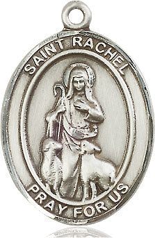 Extel Large Oval Sterling Silver St. Rachel Medal, Made in USA