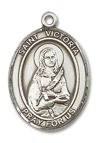 Extel Large Oval Sterling Silver St. Victoria Medal, Made in USA