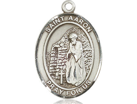 Extel Large Oval Pewter St. Aaron Medal, Made in USA