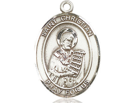 Extel Large Oval Pewter St. Christian Demosthenes Medal, Made in USA