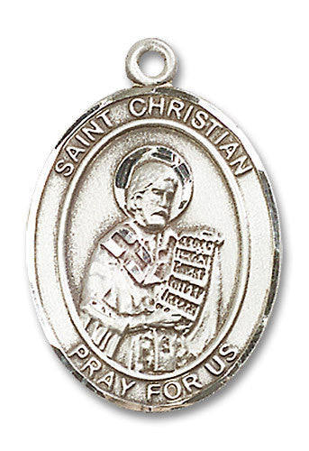 Extel Large Oval Sterling Silver St. Christian Demosthenes Medal, Made in USA