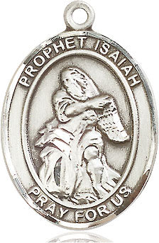 Extel Large Oval Sterling Silver St. Isaiah Medal, Made in USA