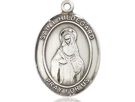 Extel Large Oval Pewter St. Hildegard Von Bingen Medal, Made in USA