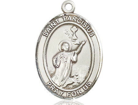 Extel Large Oval Pewter St. Tarcisius Medal, Made in USA